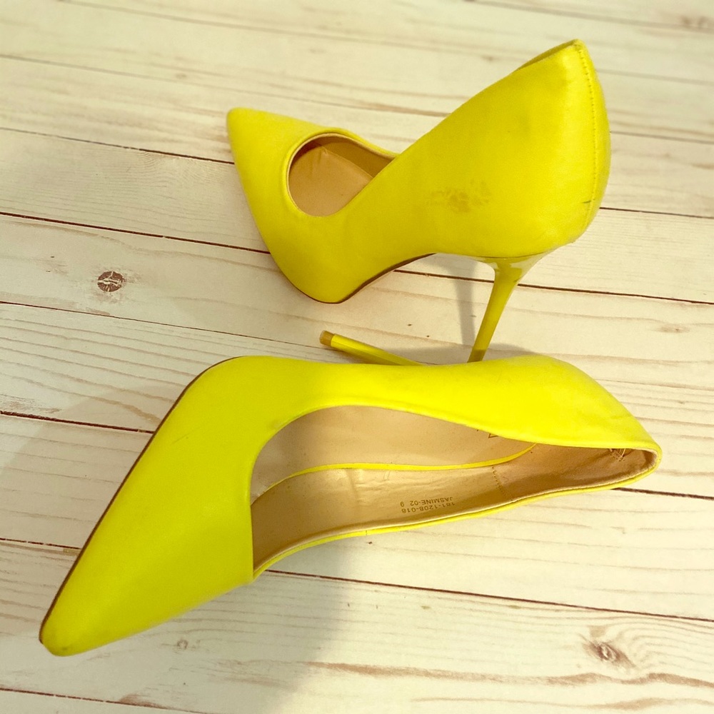 Yellow Closed Toe Pumps